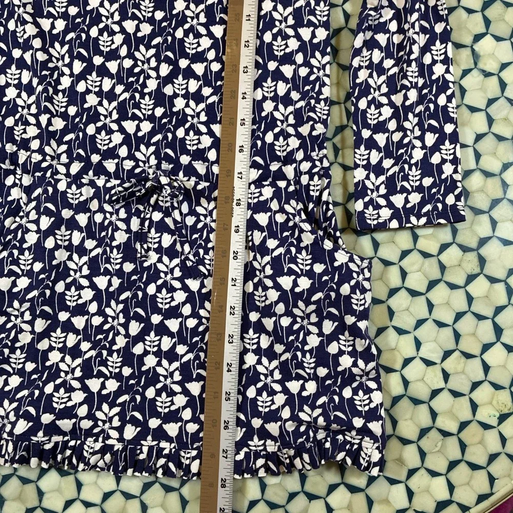 NWT Oscar de‎ la Renta Kids Blue Floral Print Long Sleeve Dress Size 12Y